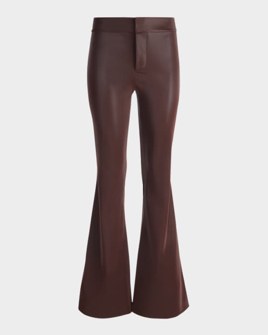 Andrew Shiny Vegan Leather Bootcut Pants