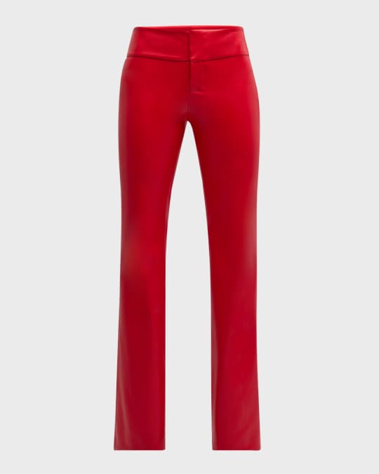 Alice Olivia Olivia Vegan Leather Bootcut Pants Neiman Marcus