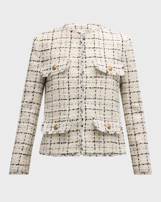 Alice + Olivia Dumont Tweed Boxy Jacket | Neiman Marcus