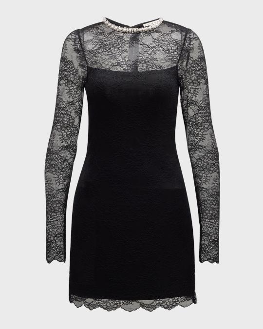 alice olivia black lace dress + Delora Embellished Neck Mini sequin flower girl dress the Myrna gown is Plus Size Slip Dresses SIZE:LG