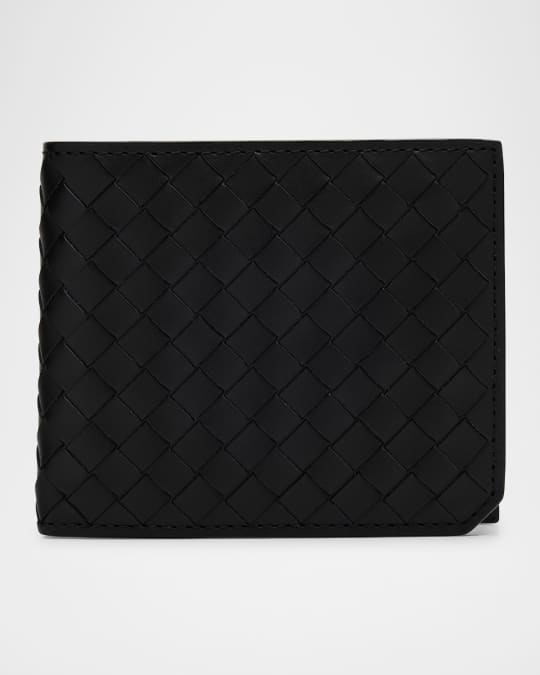 Bottega Veneta Men's Intrecciato Piccolo Bifold Wallet With Coin