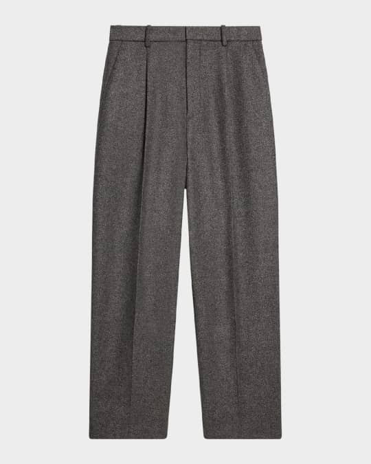 Men’s Melange Wool Pleated Pants