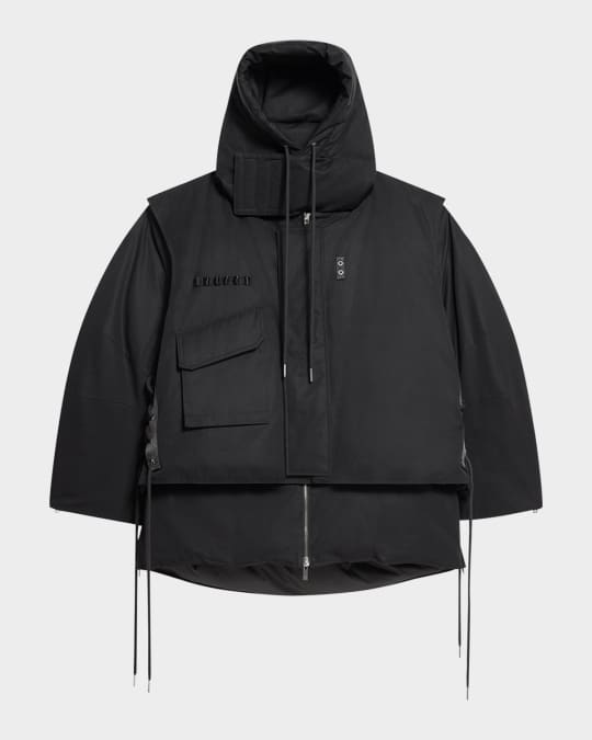 Helmut Lang Men's Double-Layer Hooded Parka | Neiman Marcus