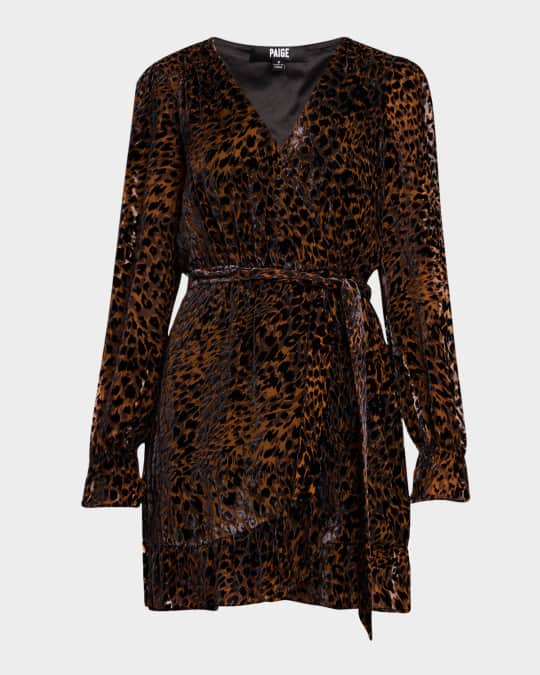 Ysabel Cheetah Velvet Wrap Dress
