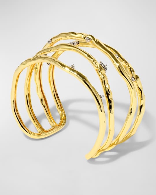 Brut Gold Plated Crystal Thorn Orbit Cuff