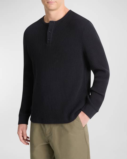 Men's Chunky Waffle Henley Shirt