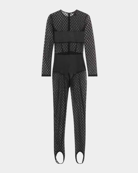 Miel Stretch Embroidered Stirrup Catsuit