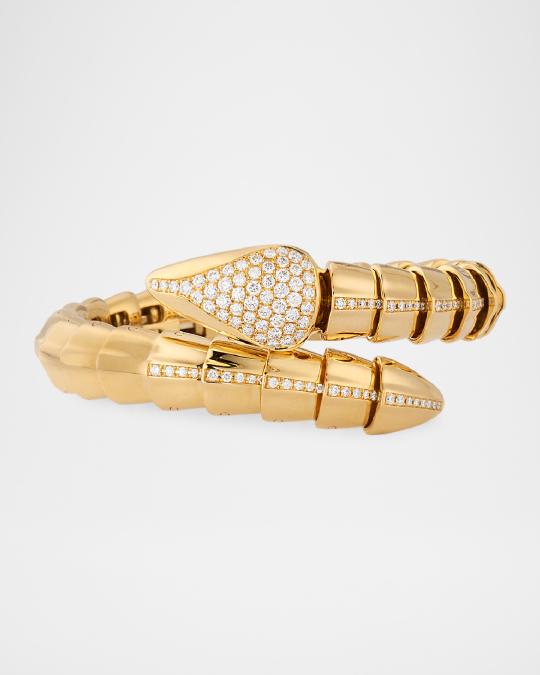 NM Estate Estate 18K White and Yellow Gold Italian Snake Bracelet with ...