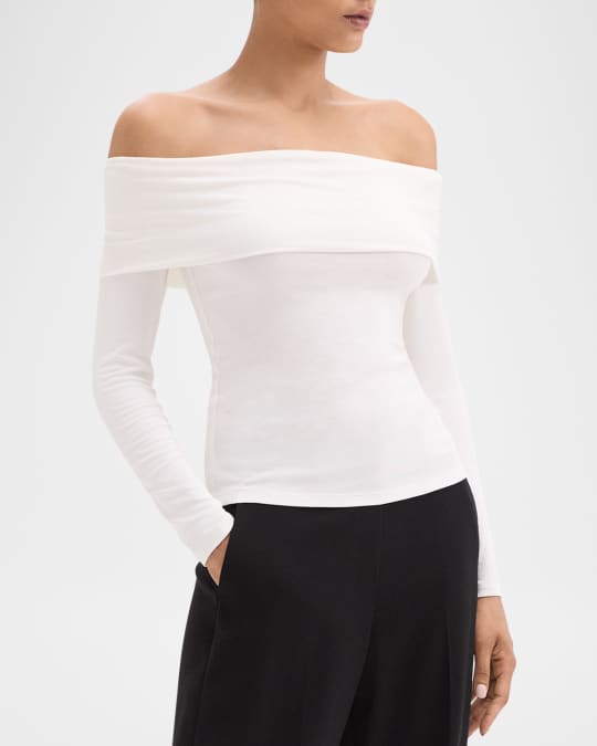 Risk It All Off-The Shoulder Ribbed Top (Elderberry)