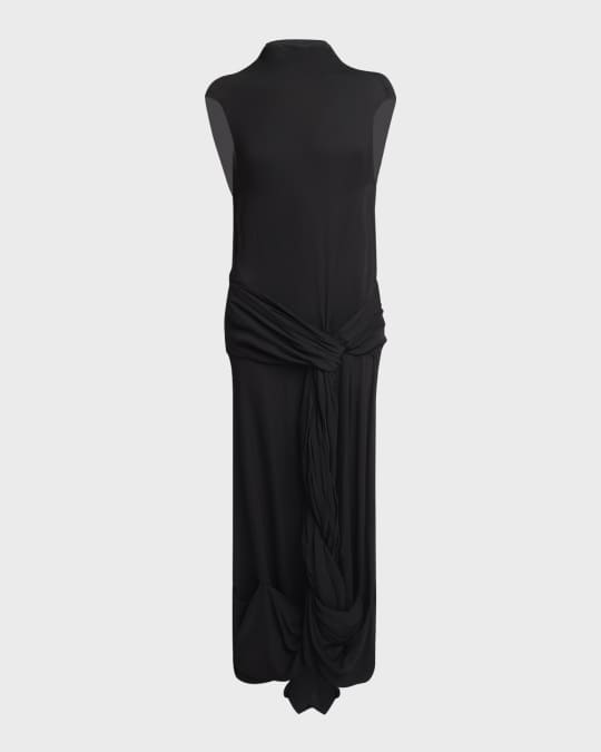 Twisted Drape Sleeveless Backless Maxi Dress
