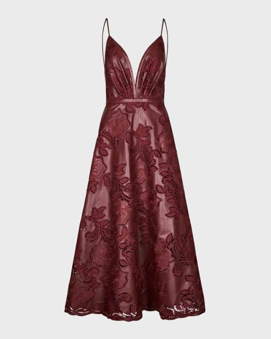 Johanna Ortiz Melancholic Bliss Faux-Leather Backless Ankle Dress | Neiman  Marcus