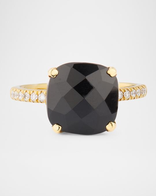 Lisa Nik Rocks 18K Yellow Gold Ring with Black Onyx and Diamonds, Size ...