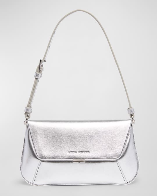 Ami Mini Frame Metallic Leather Shoulder Bag