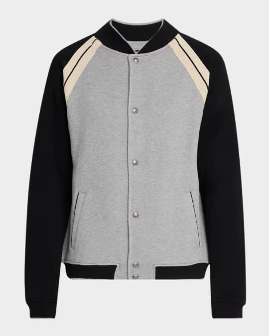 Men's Curved Logo Track Varsity Jacket