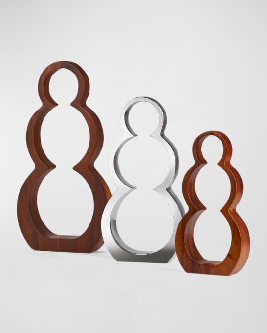 Snowmen Silhouette Christmas Decoration, Set of 3