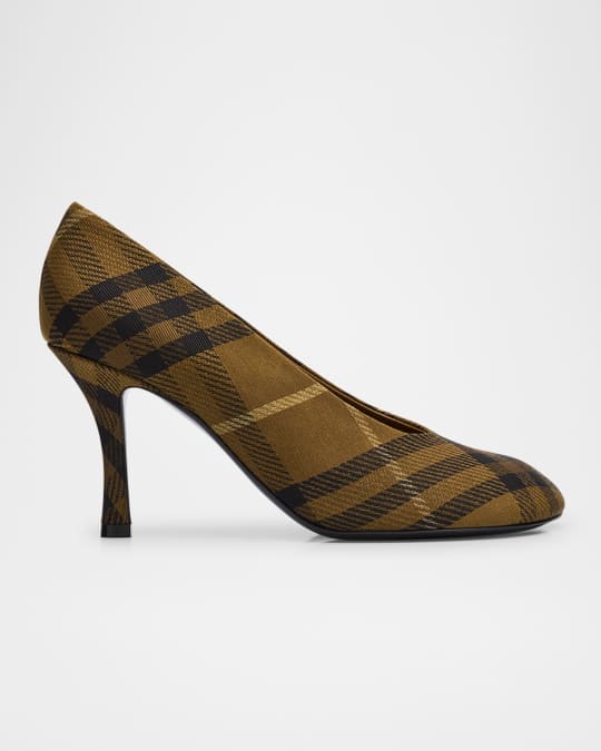 Burberry Baby Check Stiletto Pumps Neiman Marcus