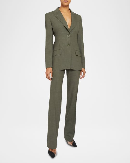 Erinca Single-Breasted Stretch Wool Blazer