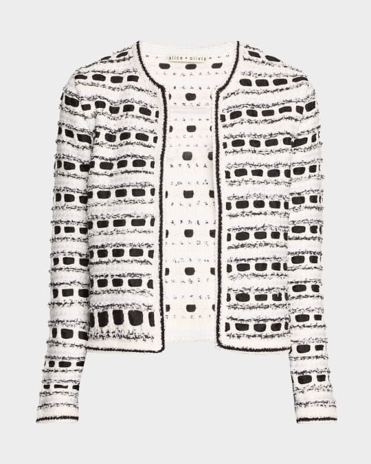 Marjorie Textured Tweed Stitch Cardigan Jacket