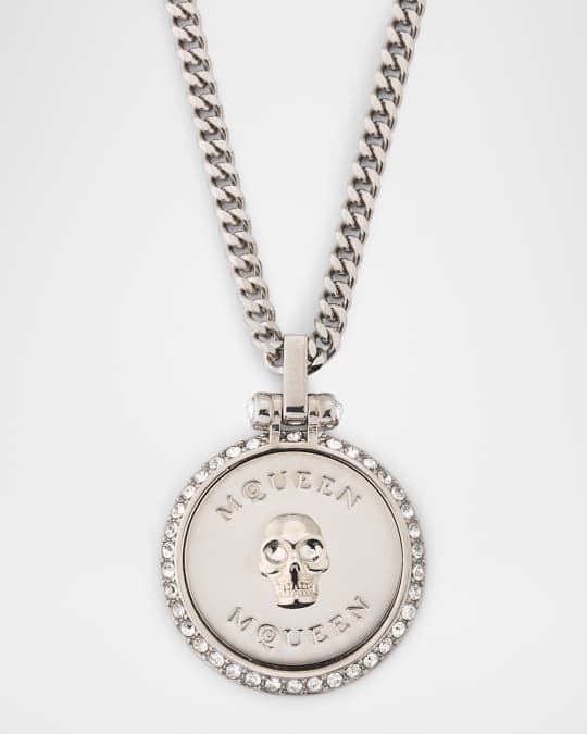ネックレス・チョーカー ALEXANDER MCQUEEN SKULL NECKLACE IN PALLADIUM McQueen Men's Sovereign Skull Necklace in Palladium | Neiman