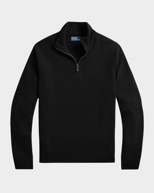 Polo Ralph Lauren Men's Wool Quarter-Zip Sweater | Neiman Marcus Polo Ralph Lauren Men's Wool Quarter-Zip Sweater | Neiman Marcus