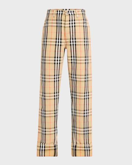 Burberry Men's Slim Check Denim Pants | Neiman Marcus