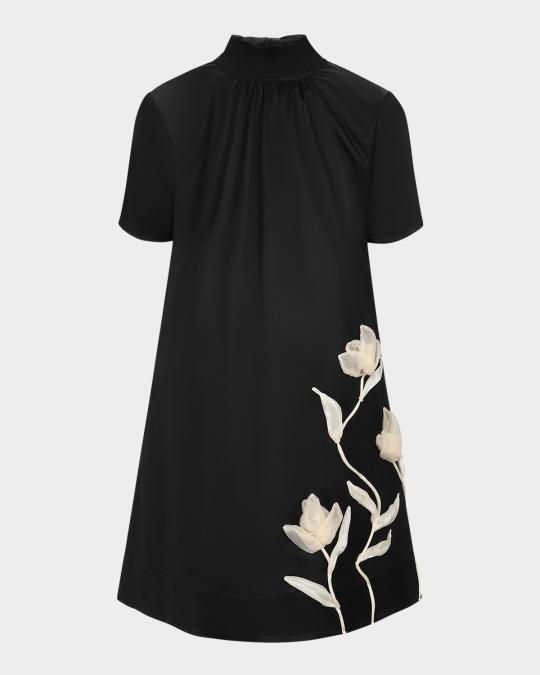 staud mini ilana dress black Model is wearing a Category_ModestFashion Long Sleeve Long Black Color:DUSTY BLUE