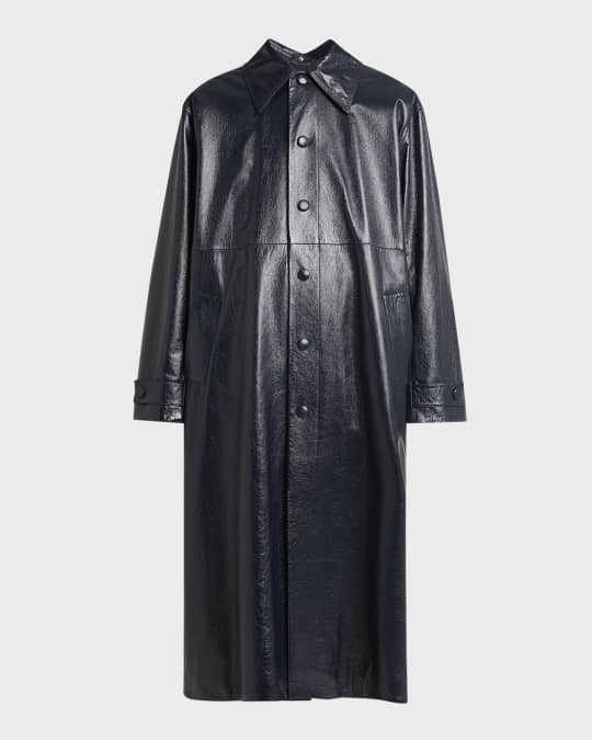 Jil Sander Patent Leather Long Trench Coat | Neiman Marcus
