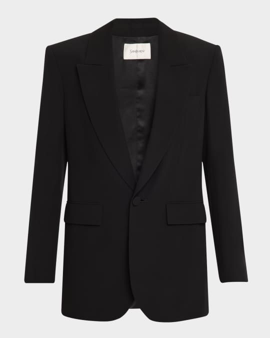 ジャケット Saint Laurent Two Tone Wool Blazer SAINT LAURENT Two Tone Wool Blazer | REVERSIBLE