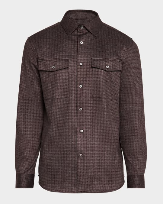 Men's Textured Knit Overshirt