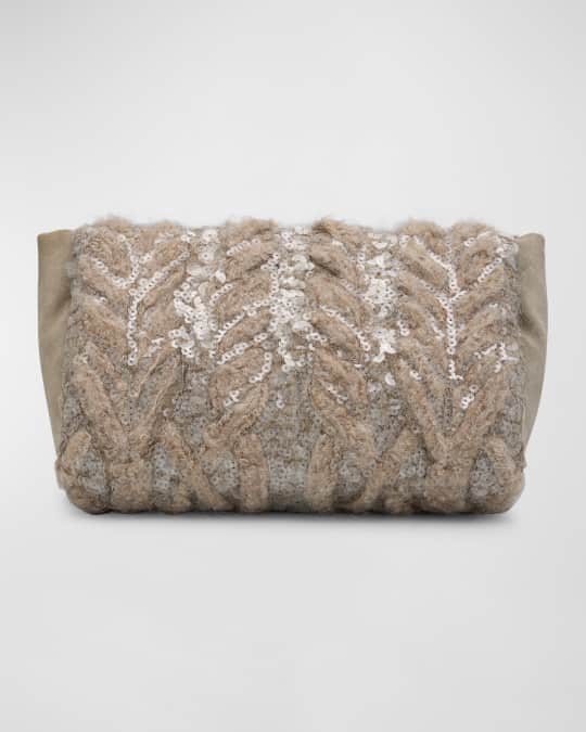 Sequined Opera Knit Clutch Bag