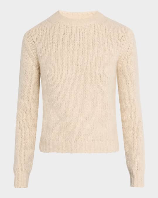 Cashmere-Silk Boucle Crop Sweater