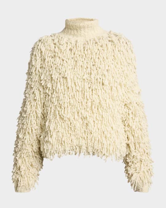Isabel Marant Moka Fringe-Knit Turtleneck Sweater | Neiman Marcus