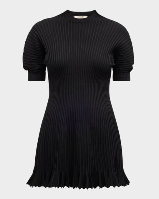 Talie Ribbed Puff-Sleeve Mini Dress