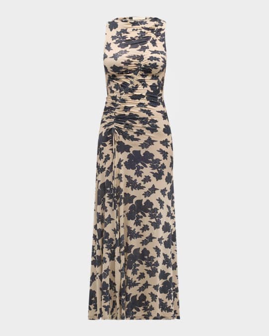 leandra jersey midi dress Leandra Knit Midi Dress-METALLIC KHAKI / M main image 0