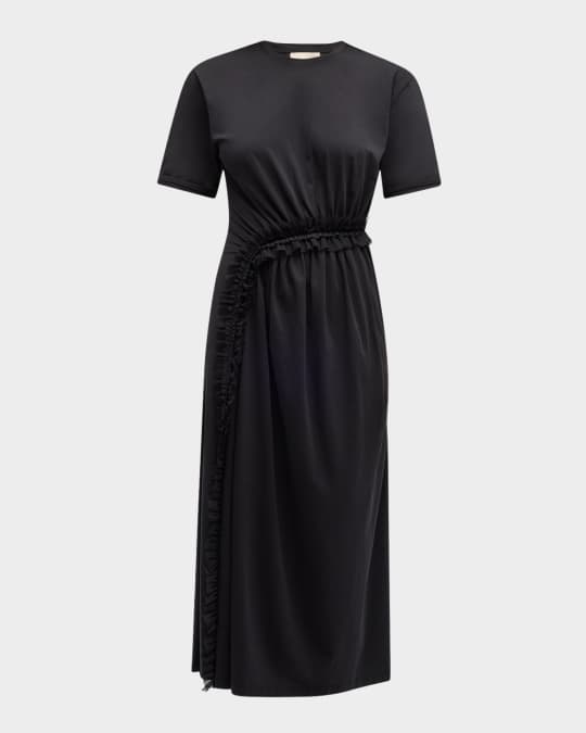 Lilia Ruffle Organic Cotton Midi Dress