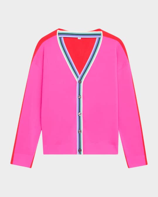 argue reversible wool cardigan ② CHRISTOPHER JOHN ROGERS Colorblock Convertible Wool Cardigan