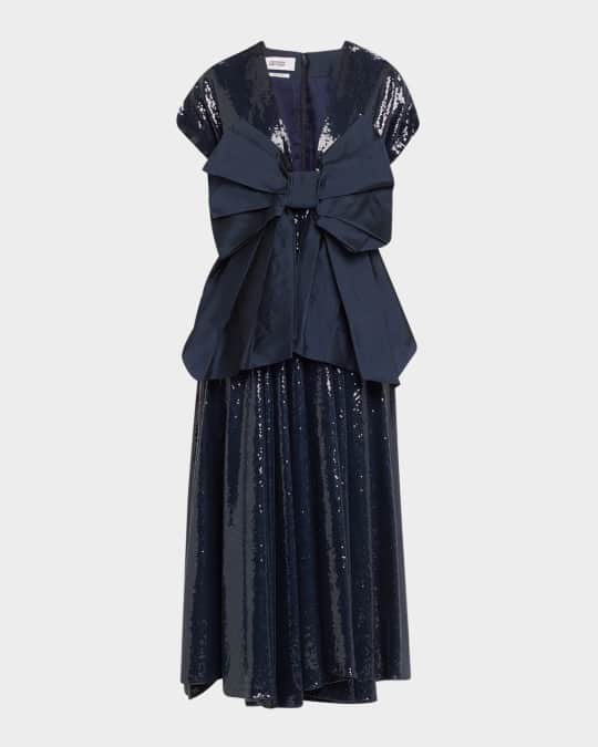 CHRISTOPHER JOHN ROGERS Sequined Crushed Bow Dress | Neiman Marcus