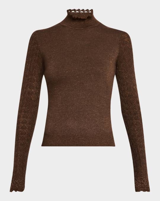 Stephanie Sparkly Knit Turtleneck Top