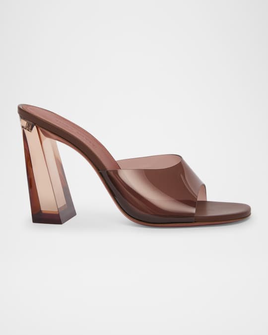 Brigitte Clear Block-Heel Mule Sandals