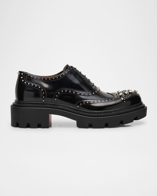 Christian Louboutin Men's College Strass Embellished Leather
