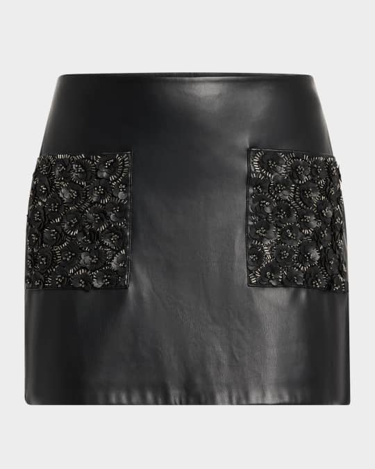 Ramy Brook Emilian Faux Leather Mini Skirt | Neiman Marcus