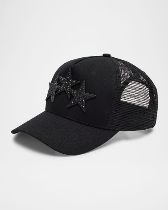 Amiri Men's Crystal 3 Star Trucker Hat | Neiman Marcus