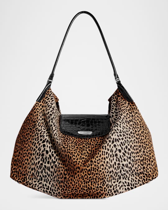 Geneve Large Leopard-Print Hobo Bag