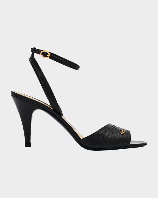 Valentino Garavani Ladycrush Leather Ankle-Strap Sandals | Neiman