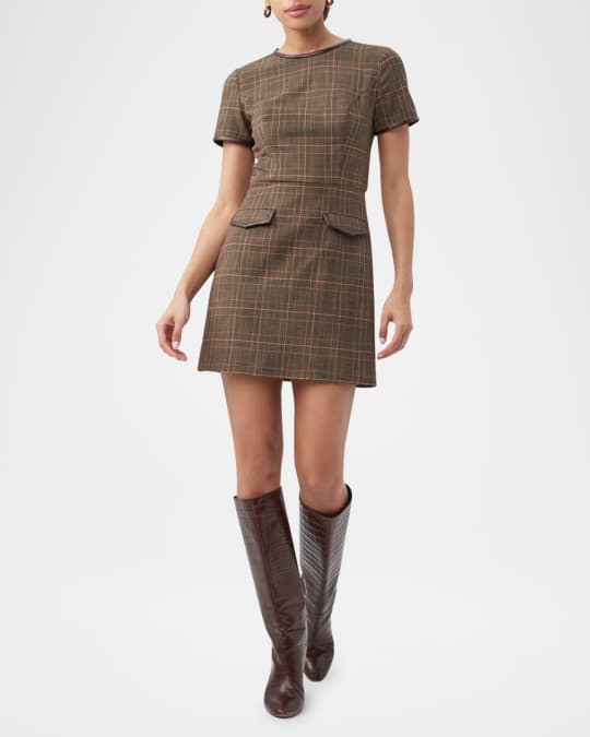 trina turk leather dress Trina Turk Womens Leather Dress Sz 6 Caramel Brown Sheath Minimalist Luxury  $798