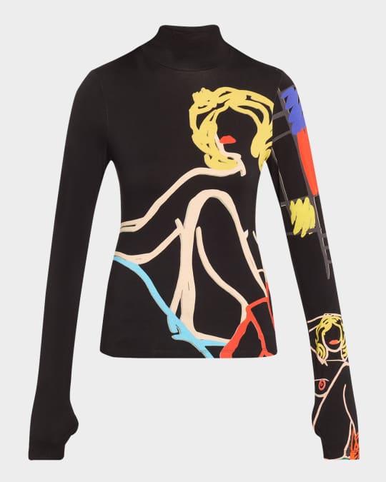 Natural Beauty Delaina Long-Sleeve Turtleneck Top