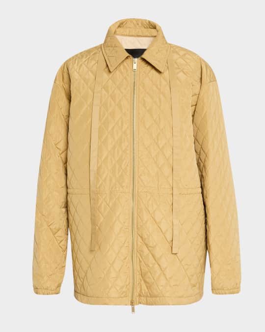 Quilted Zip-Front Taffeta Jacket