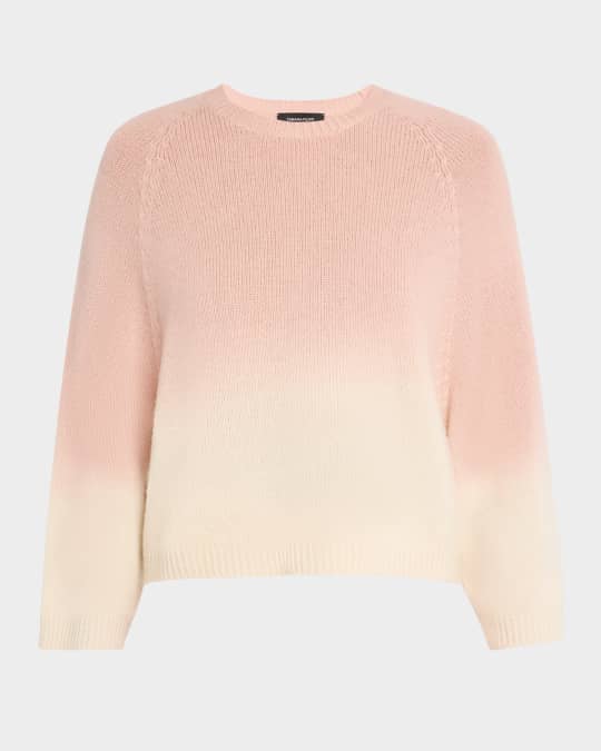 Faded Platinum Ombre Raglan-Sleeve Sweater
