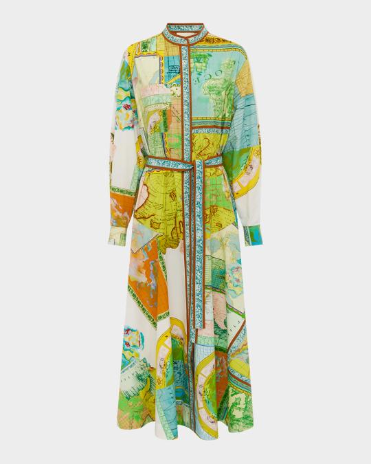 alemais atlas shirt dress ALMAIS Atlas Long-Sleeve Maxi Shirt Dress