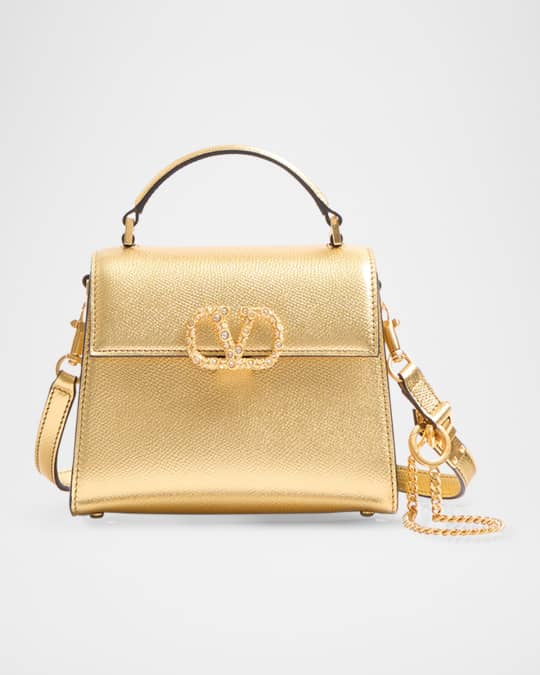Valentino Garavani VSLING Mini Metallic Leather Top-Handle